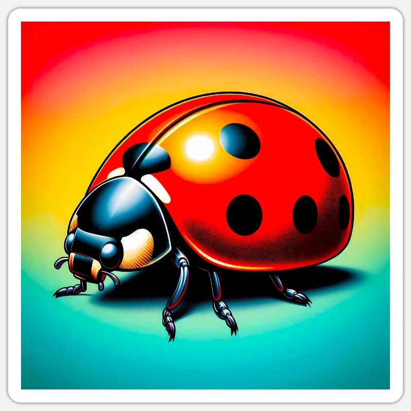 Marienkäfer Sticker Größe S (10 x 10 cm)