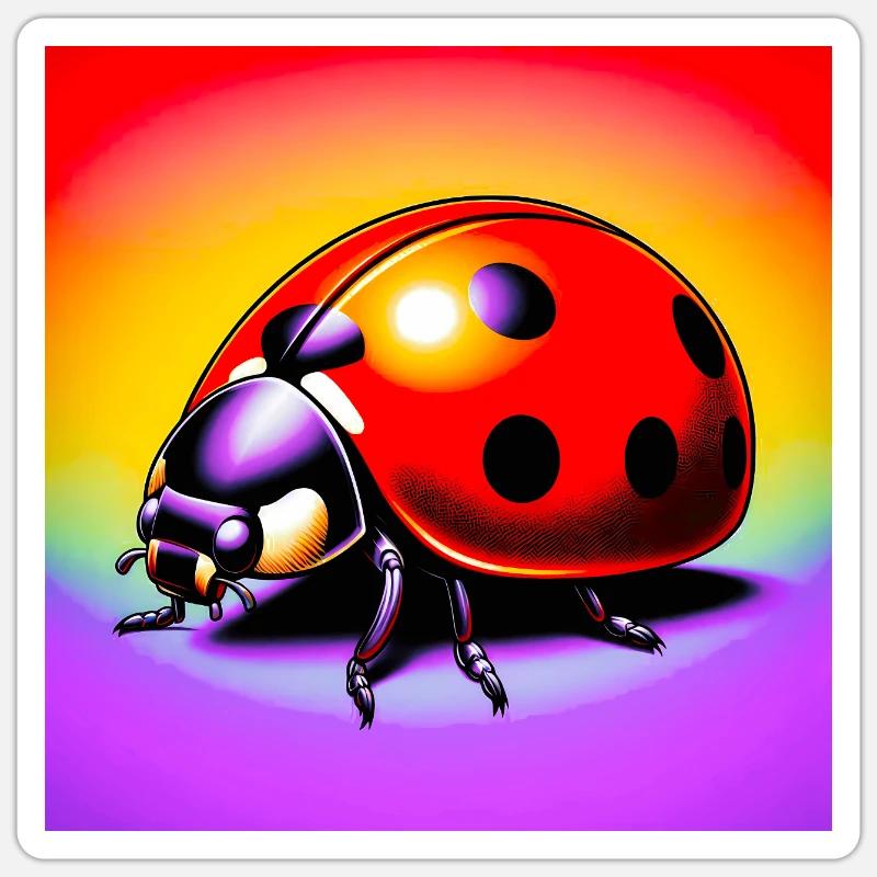 coccinelle - Sticker taille S (10 x 10 cm) - blanc mat