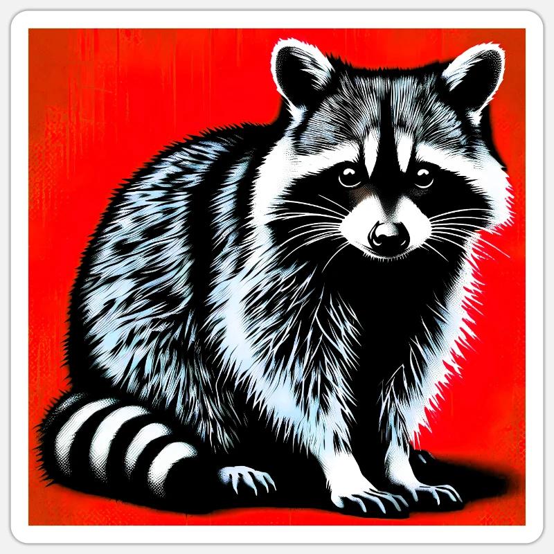 Waschbär Sticker Größe S (10 x 10 cm)