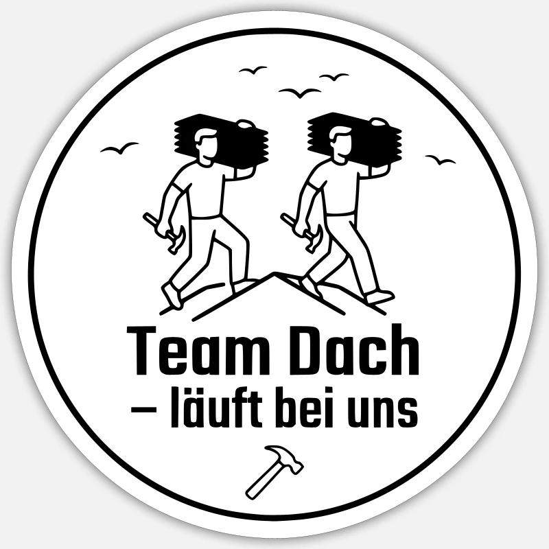 Dachdecker Team Badge Sticker Größe S (10 x 10 cm)
