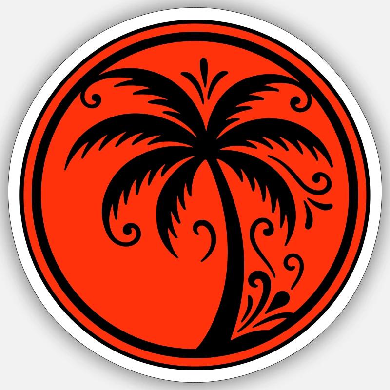 Palm tree icon beach Sticker size S (10 x 10 cm)