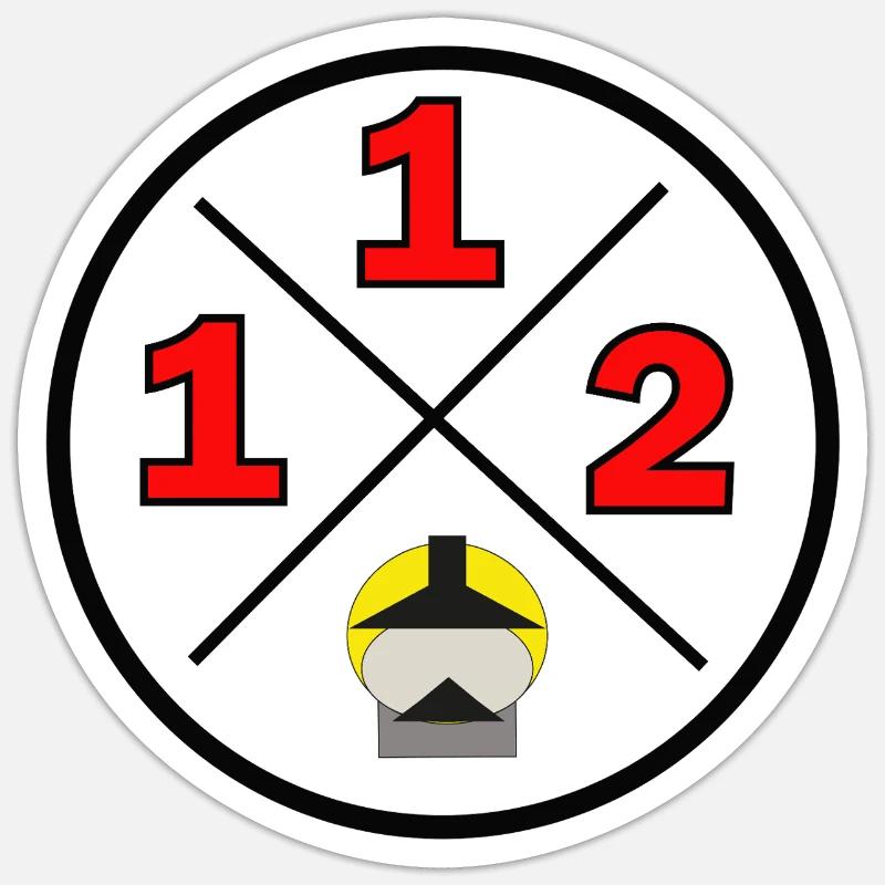 112- District logo - Fire brigade - Sticker size S (10 x 10 cm) - white matte