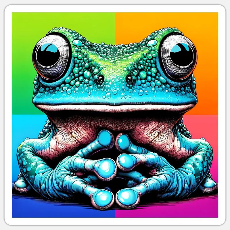 frog - Sticker size S (10 x 10 cm) - white matte