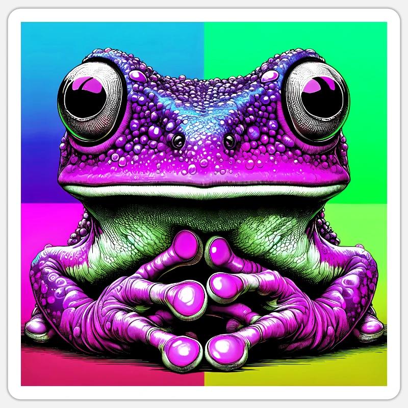 Frosch - Sticker Größe S (10 x 10 cm) - Mattweiß