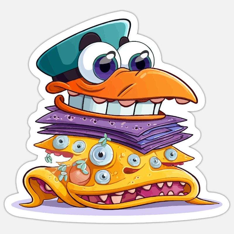 Sandwich MonsterStack coloré Sticker taille S (10 x 10 cm)