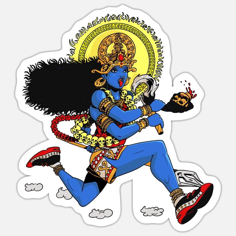Kali runner - Sticker size S (10 x 10 cm) - white matte