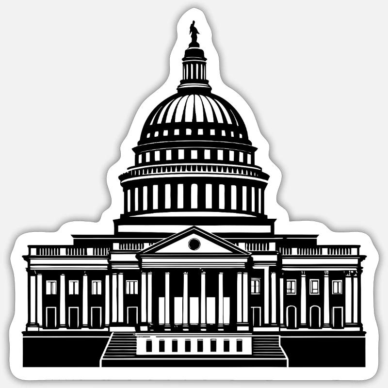 Capitole de Washington D.C. Sticker taille S (10 x 10 cm)