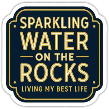 Sparklendes Wasser auf Felsen Neon - Sticker Größe S (10 x 10 cm) - Mattweiß - Vorne