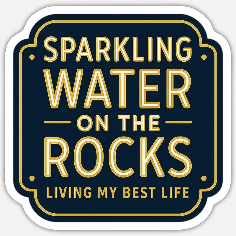 Sparklendes Wasser auf Felsen Neon Sticker Größe S (10 x 10 cm)