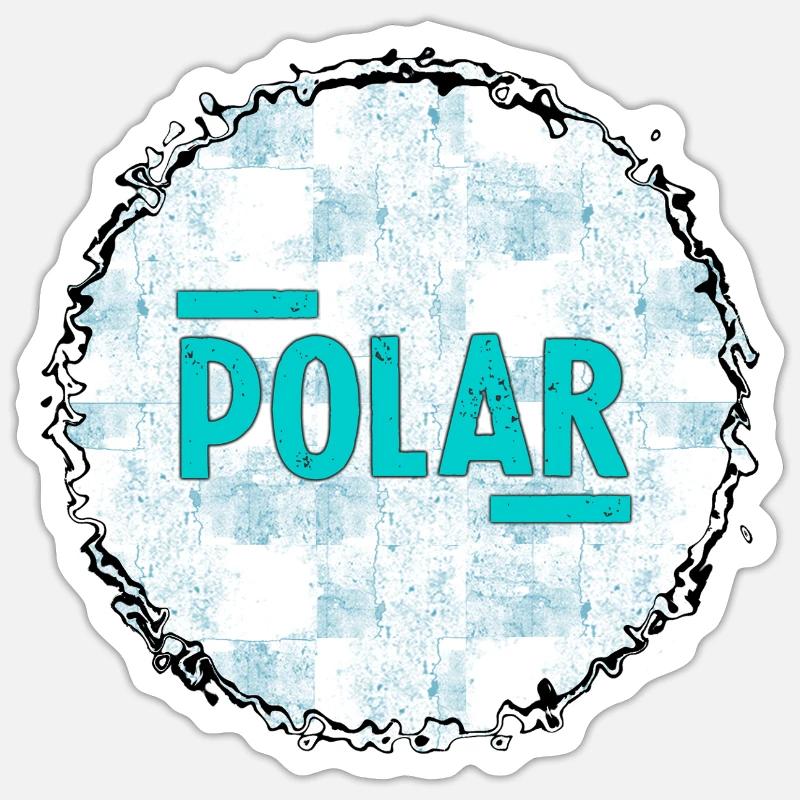 Polar Eisblau Logo Muster - Sticker taille S (10 x 10 cm) - blanc mat