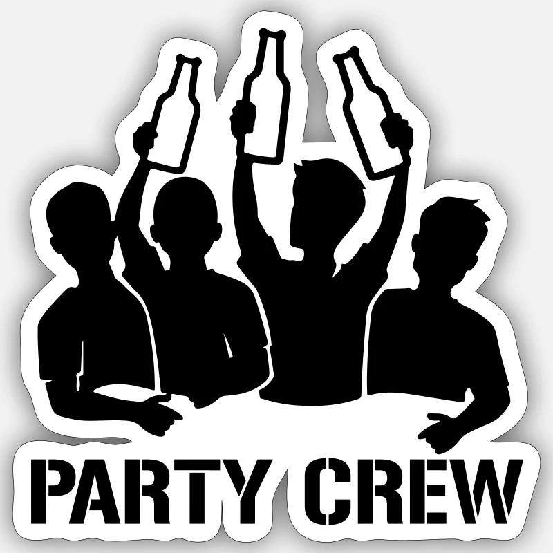 Party Crew - Sticker size S (10 x 10 cm) - white matte
