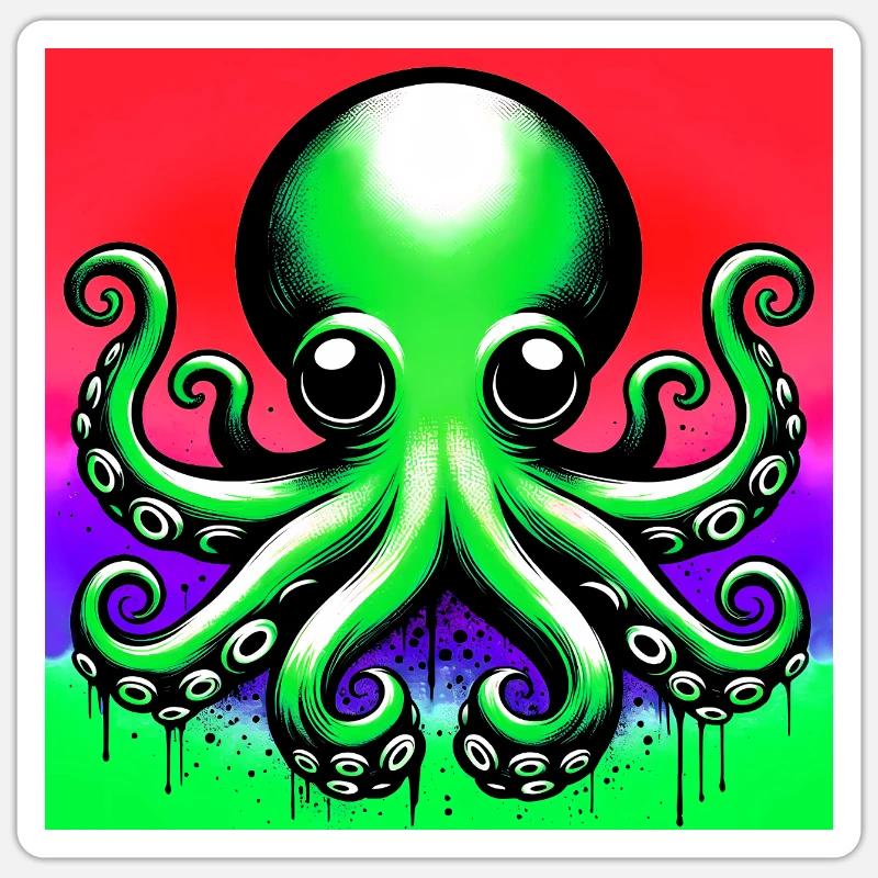 Krake Sticker Größe S (10 x 10 cm)