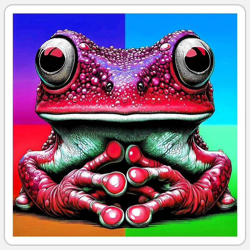 frog - Sticker size S (10 x 10 cm) - white matte