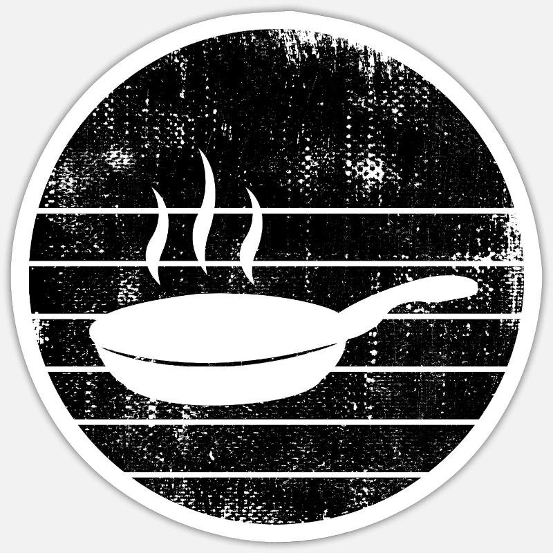 frying pan - Sticker size S (10 x 10 cm) - white matte
