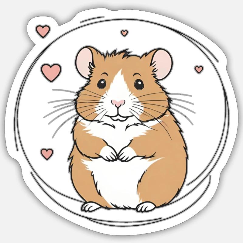 Hamster robuste - Sticker taille S (10 x 10 cm) - blanc mat