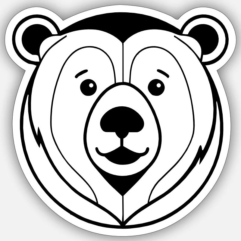 ours - Sticker taille S (10 x 10 cm) - blanc mat