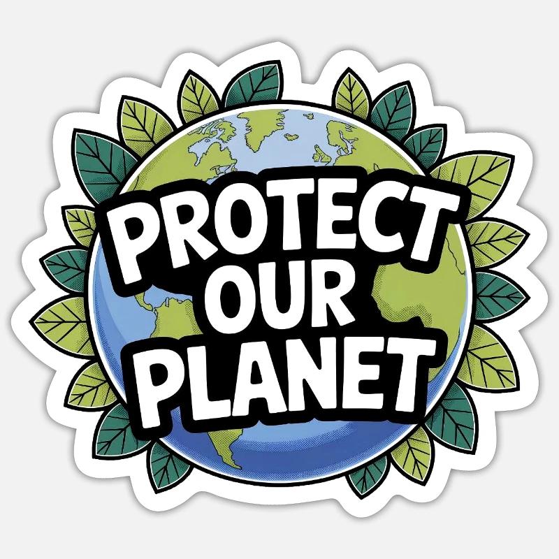 Protéger la Terre – Thème Planète Sticker taille S (10 x 10 cm)