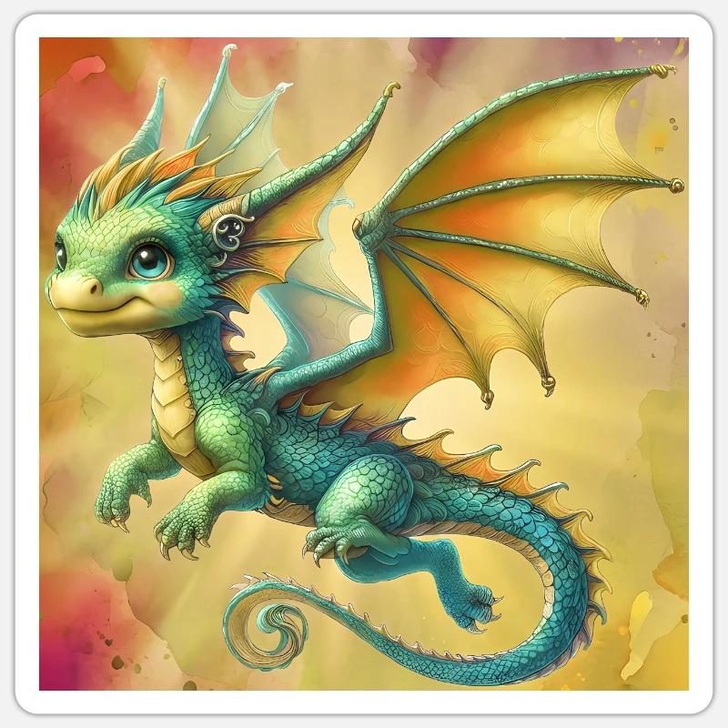 dragon - Sticker size S (10 x 10 cm) - white matte