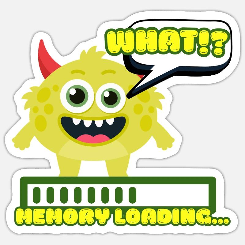 Memory Loading Monster Meme Sticker size S (10 x 10 cm)