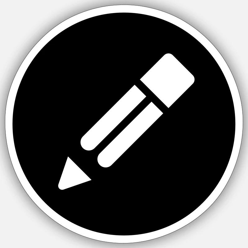 Pencil - Sticker size S (10 x 10 cm) - white matte