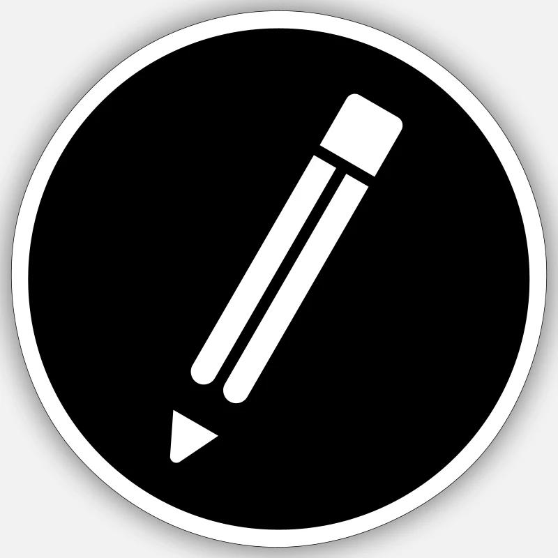 Bleistift - Sticker Größe S (10 x 10 cm) - Mattweiß