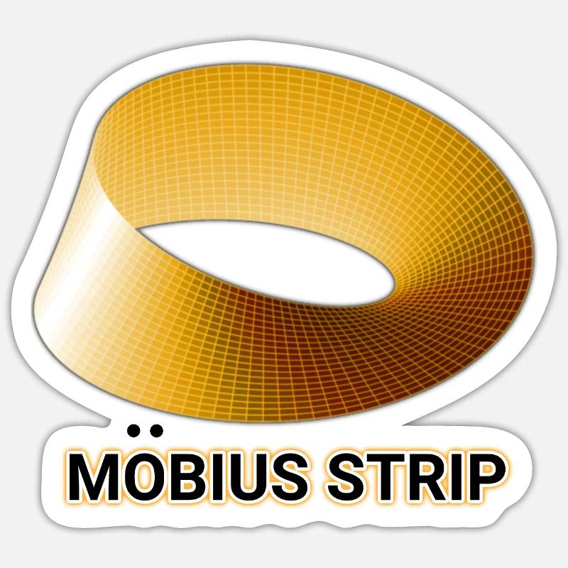Ruban de Möbius Doré - Sticker taille S (10 x 10 cm) - blanc mat