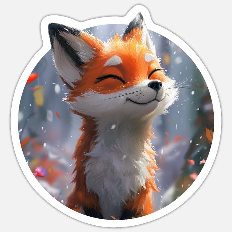Cute Fox - Sticker size S (10 x 10 cm) - white matte