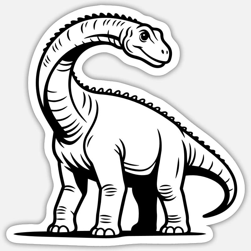 Brachiosaurus - Sticker Größe S (10 x 10 cm) - Mattweiß