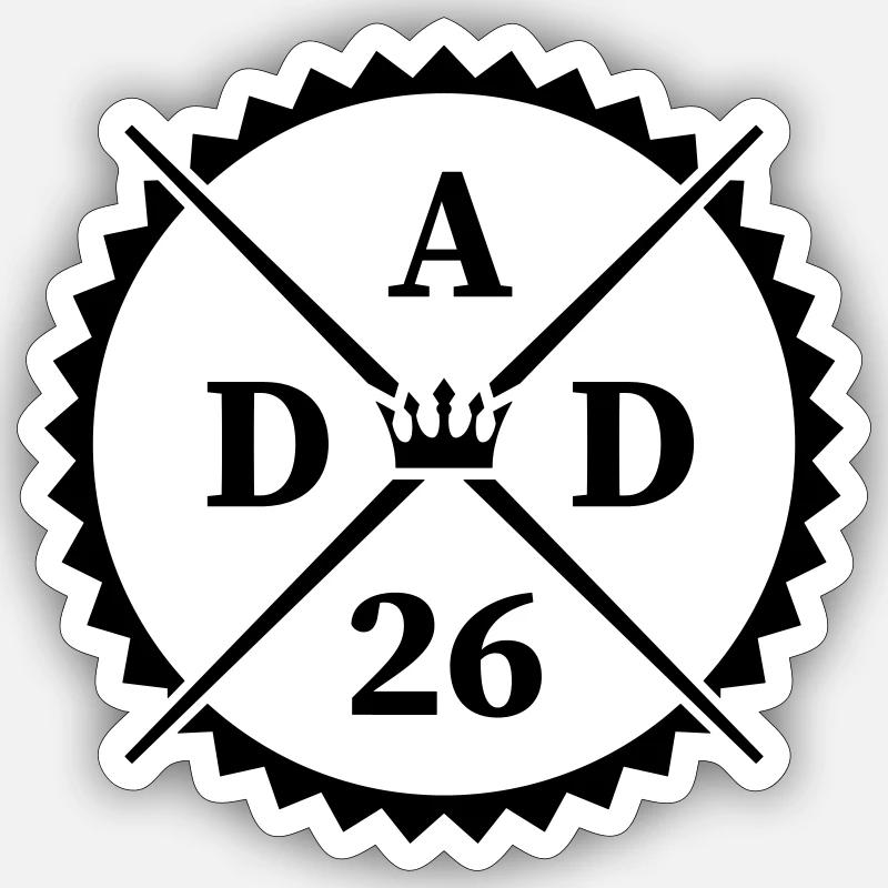 dad_26 - Sticker taille S (10 x 10 cm) - blanc mat