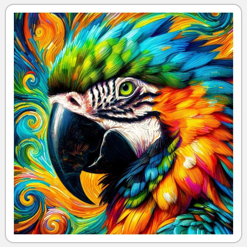 parrot - Sticker size S (10 x 10 cm) - white matte