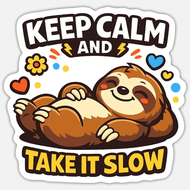 Sloth Rest Take It Slow Sticker size S (10 x 10 cm)