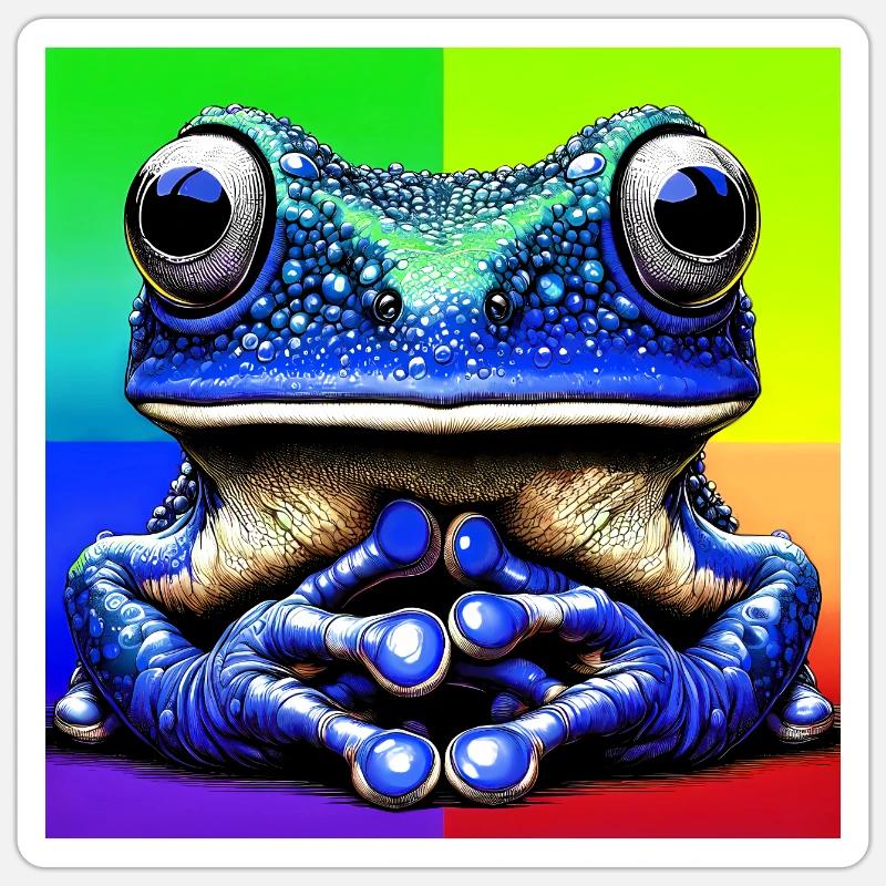 Frosch - Sticker Größe S (10 x 10 cm) - Mattweiß