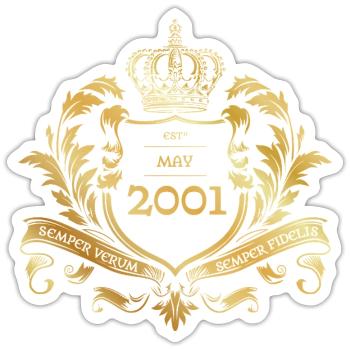 25th Birthday Semper Verum - Established 05/2001 - Sticker size S (10 x 10 cm) - white matte - Front