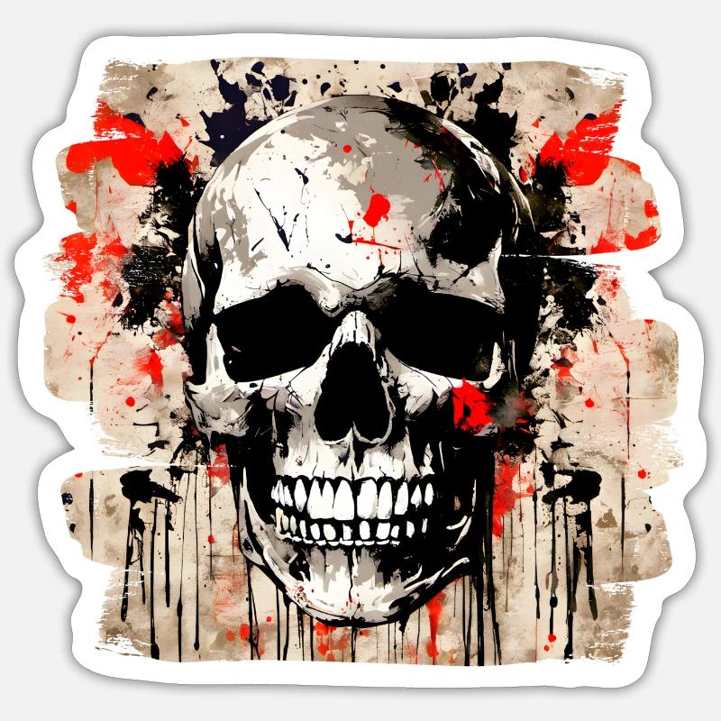 Schädel Graffiti Explosion Sticker Größe S (10 x 10 cm)