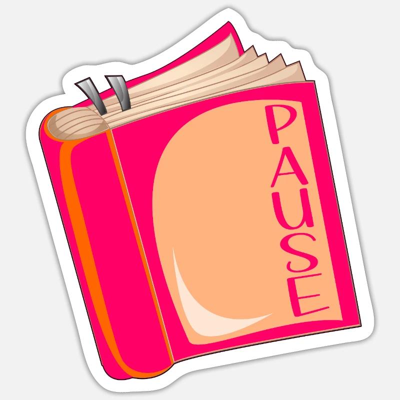 Pause de lecture - Sticker taille S (10 x 10 cm) - blanc mat