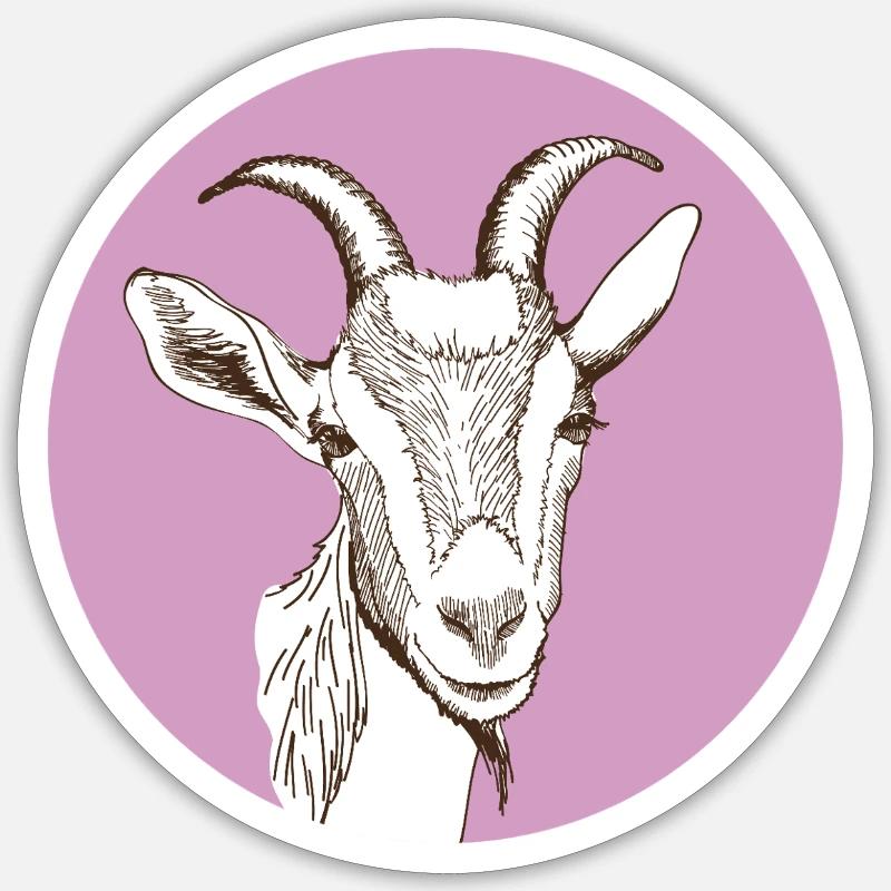 Chèvre - Sticker taille S (10 x 10 cm) - blanc mat