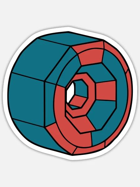 Detaillierte Skateboard Rolle Crew - Sticker Größe S (10 x 10 cm) - Mattweiß