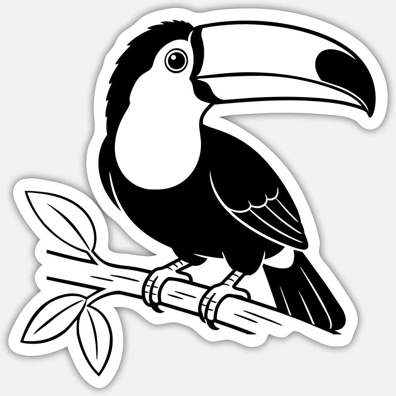 Toukan-Vogel - Sticker Größe S (10 x 10 cm) - Mattweiß