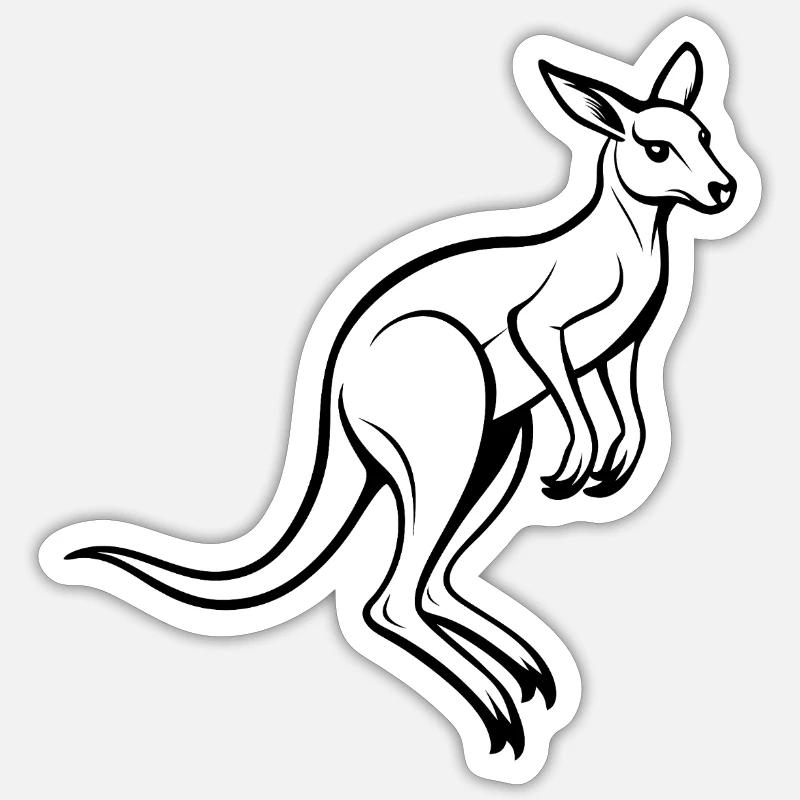 Kangaroo Jumping - Sticker size S (10 x 10 cm) - white matte