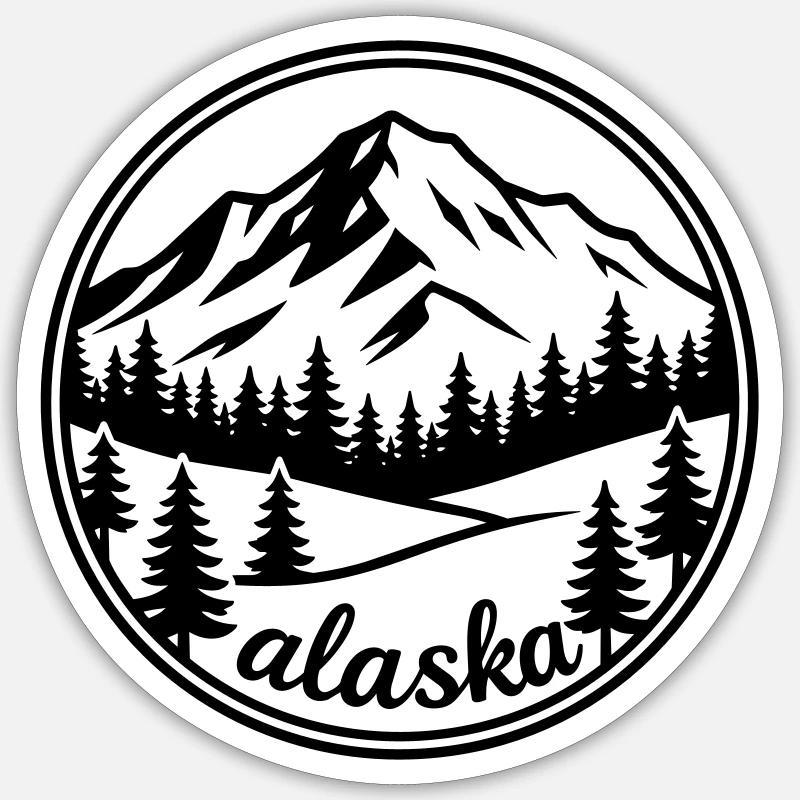 Alaska - Sticker taille S (10 x 10 cm) - blanc mat