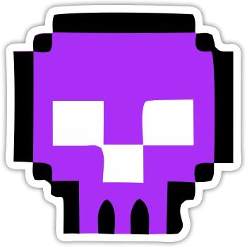 Pixel Totenkopf Game Over - Sticker Größe S (10 x 10 cm) - Mattweiß - Vorne
