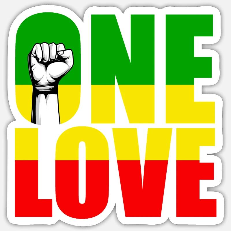 Reggae - Sticker taille S (10 x 10 cm) - blanc mat