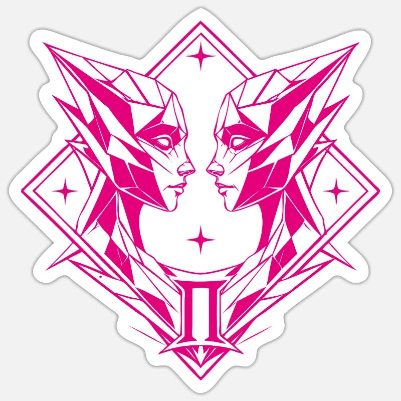 Gemini – Duality & Balance - Sticker size S (10 x 10 cm) - white matte