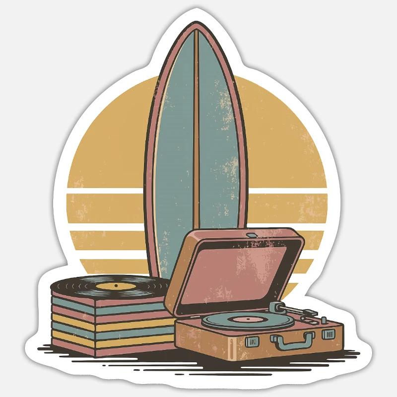 Vinyle Retro Surf Vibes Sticker taille S (10 x 10 cm)