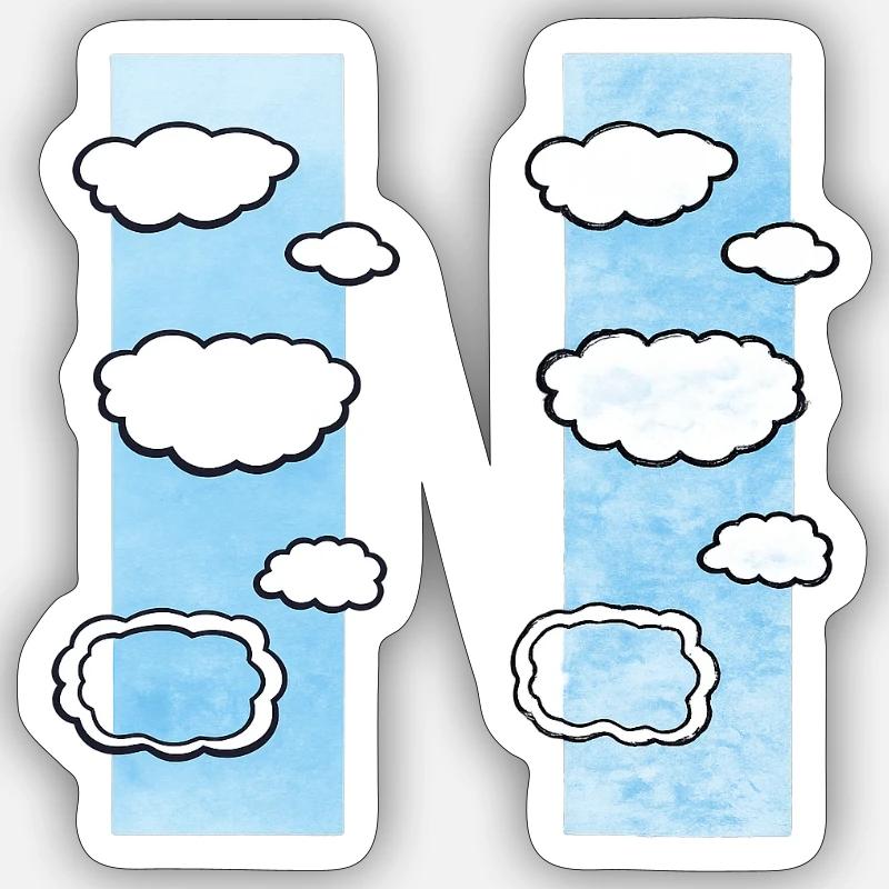 Cloud Columns on Sky Strips Sticker size S (10 x 10 cm)