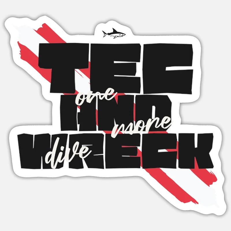 Tec & Wreck Scuba Diving Technischer Taucher - Sticker Größe S (10 x 10 cm) - Mattweiß