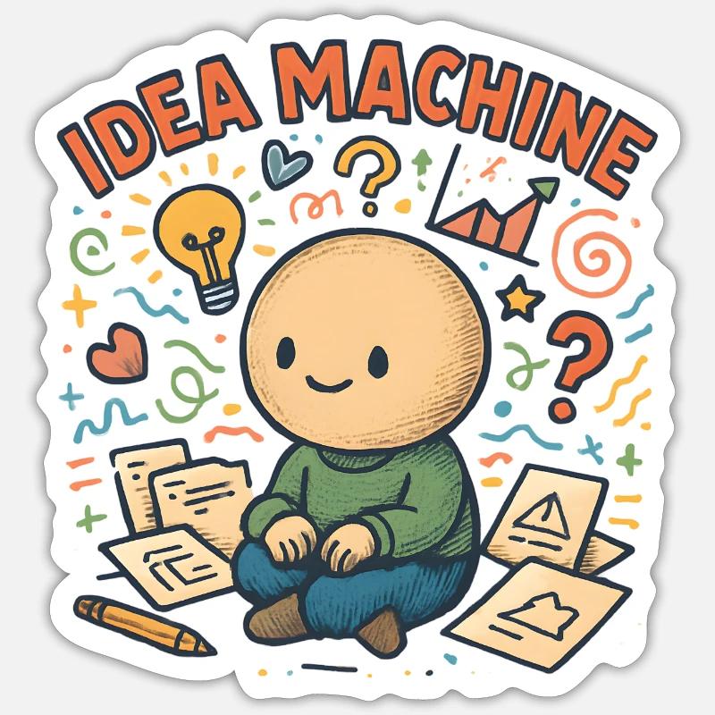 Idea Machine: Creative Brain Game - Sticker size S (10 x 10 cm) - white matte