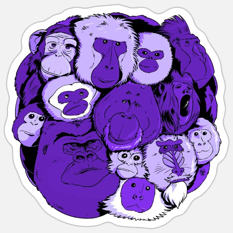 Monkey Ball - Sticker size S (10 x 10 cm) - white matte