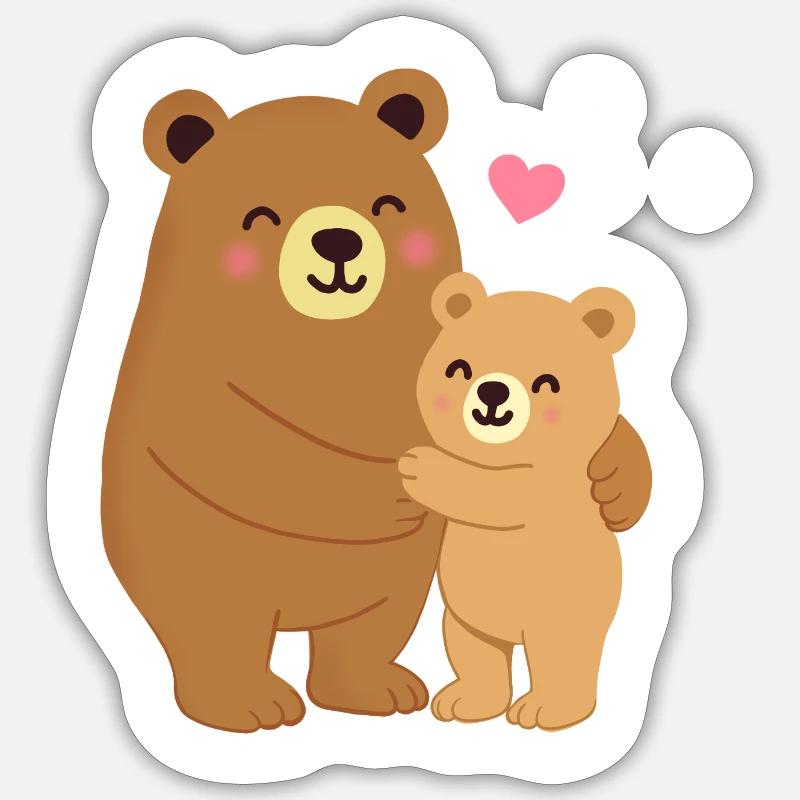 Bear hug - Sticker size S (10 x 10 cm) - white matte