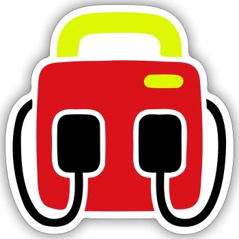 Defibrillator AED Erste Hilfe - Sticker Größe S (10 x 10 cm) - Mattweiß - Vorne
